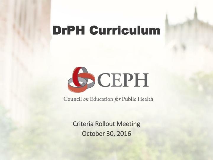 DrPH Curriculum
