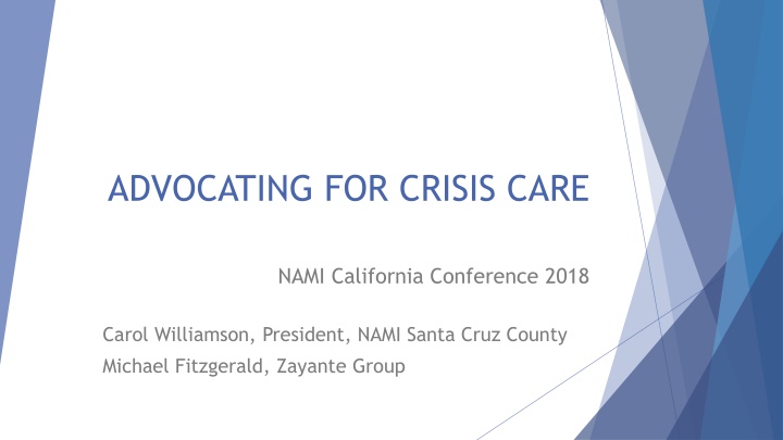 ADVOCATING FOR CRISIS CARE