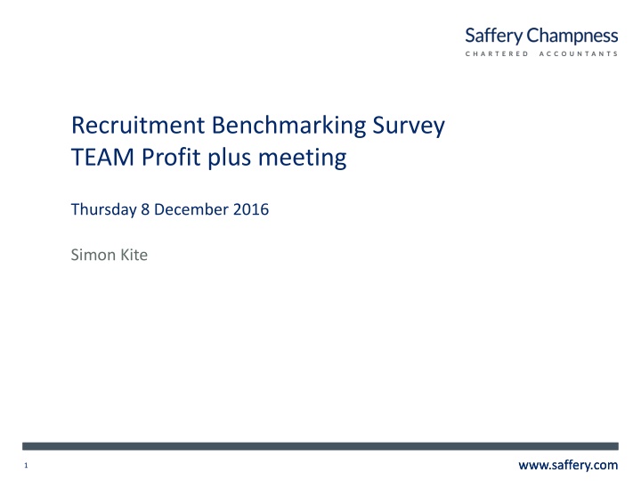 Recruitment Benchmarking Survery TEAM Profit plus meeting