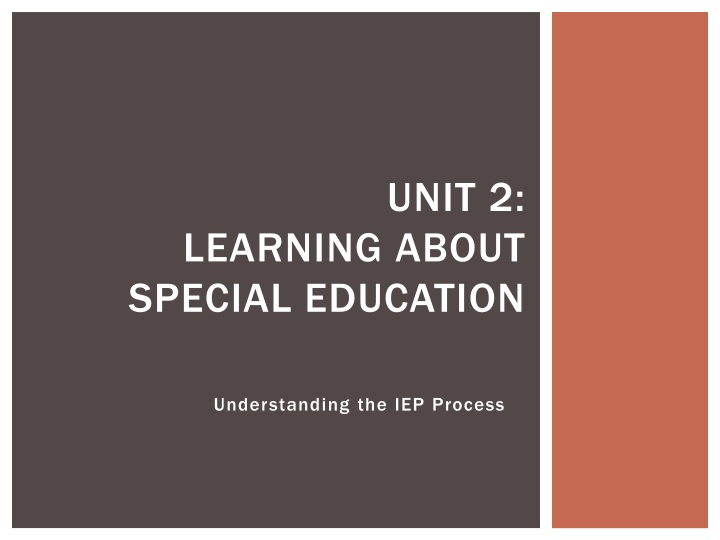 Learning About Special Education: IEP Process