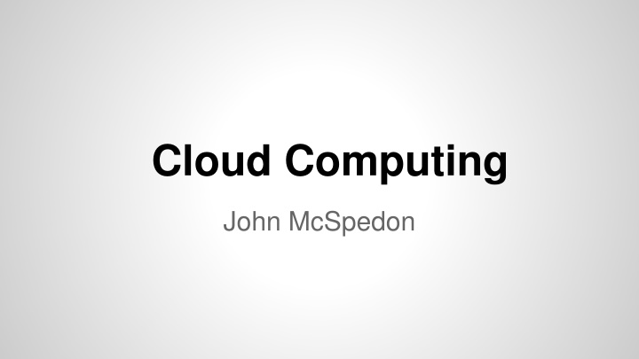 Cloud Computing and Parallel Computation