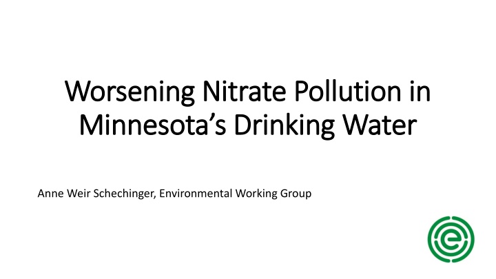 Worsening Nitrate Pollution in Minnesota's Drinking Water