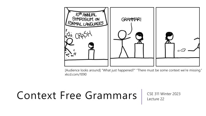 Context-Free Grammars in CSE 311 Lecture