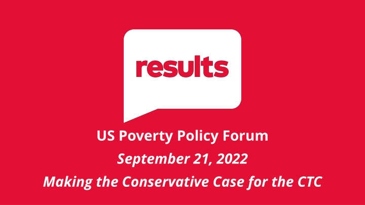US Poverty Policy Forum