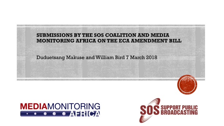 Analysis of ECA Amendment Bill Submissions