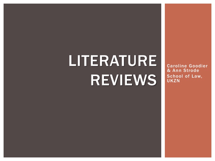 LITERATURE REVIEWS