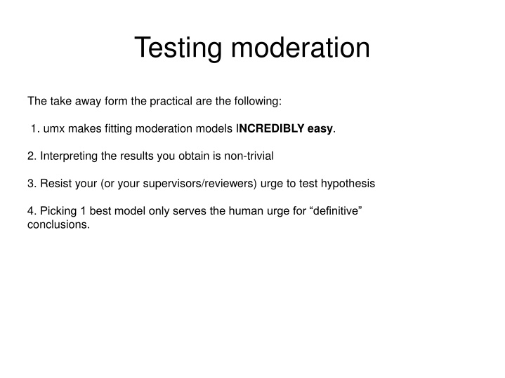 Testing moderation