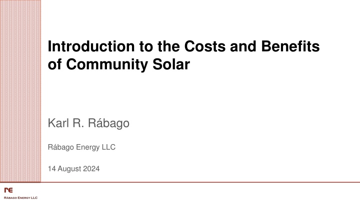 Introduction to the Costs and Benefits of Community Solar