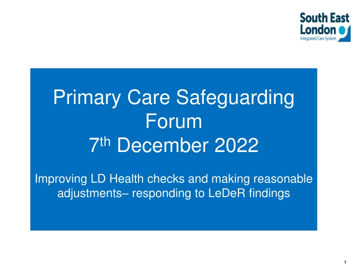 Primary Care Safeguarding Forum