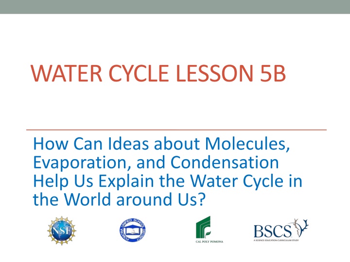Explaining Water Cycle with Molecules, Evaporation, and Condensation