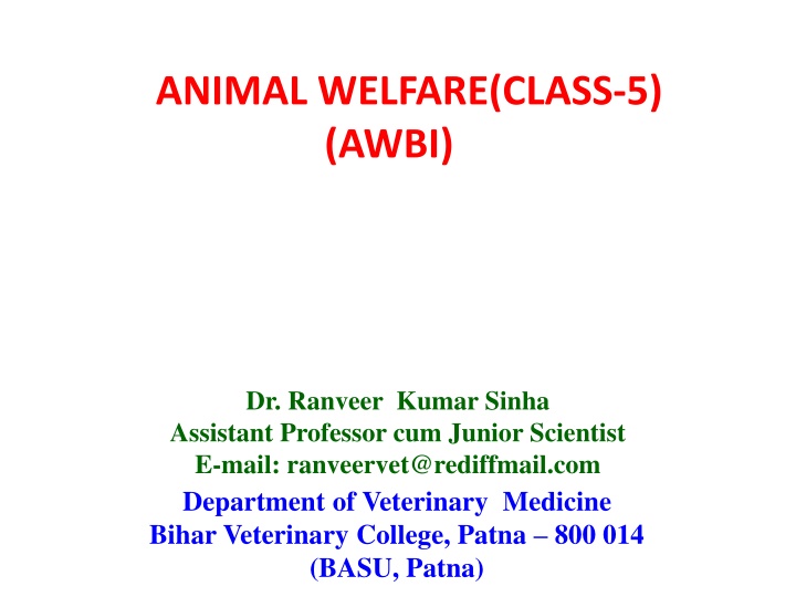 ANIMAL WELFARE(CLASS-5)