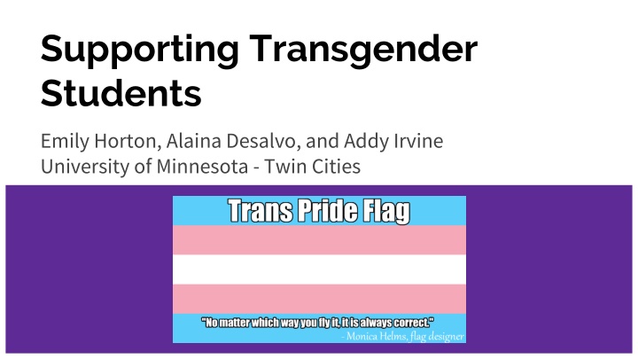 Supporting Transgender Students