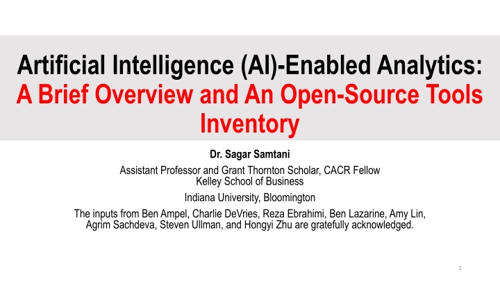 AI-Enabled Analytics Overview