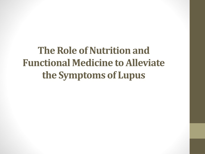 Nutrition and Functional Medicine for Managing Lupus Symptoms