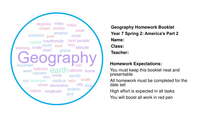 Geography Homework Booklet: Americas Part 2