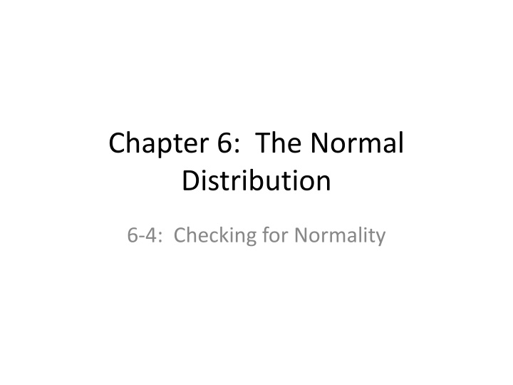 Checking for Normality in Data Analysis