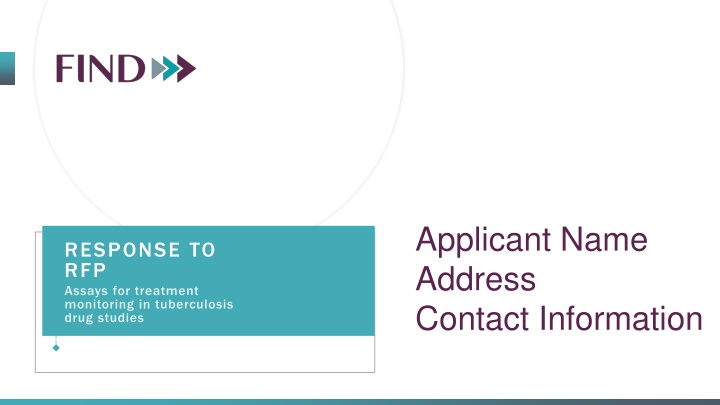Applicant Contact Information and RFP Response