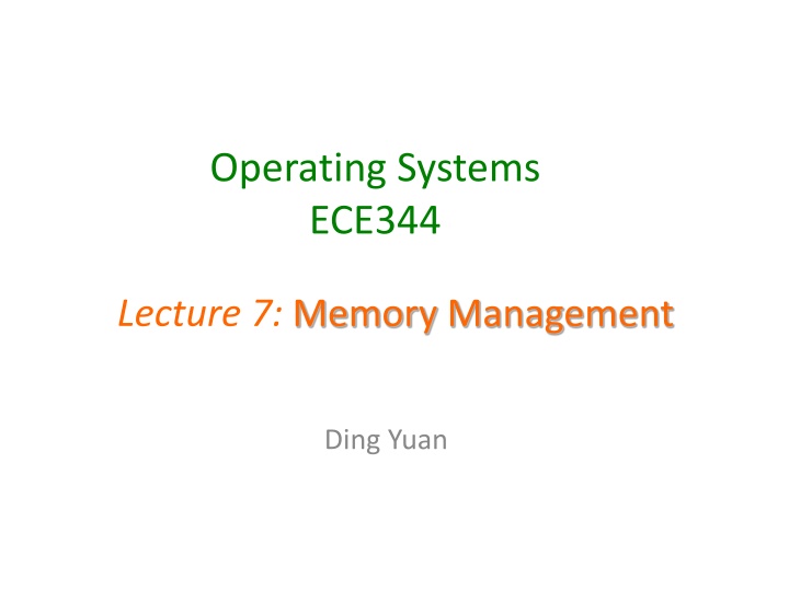 Operating Systems ECE344