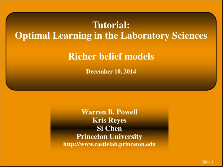 Optimal Learning in the Laboratory Sciences