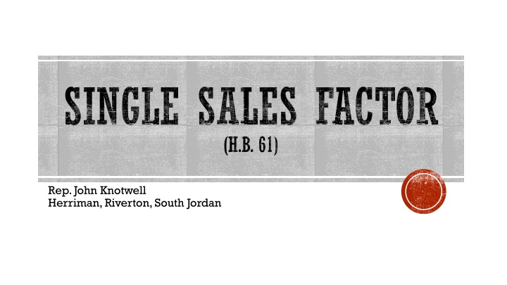 SINGLE SALES FACTOR