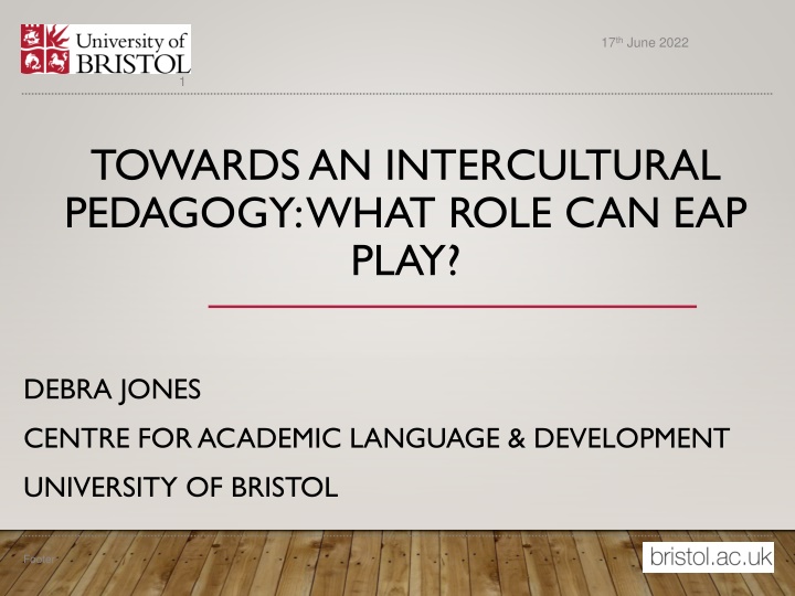Towards an Intercultural Pedagogy: What Role Can EAP Play?
