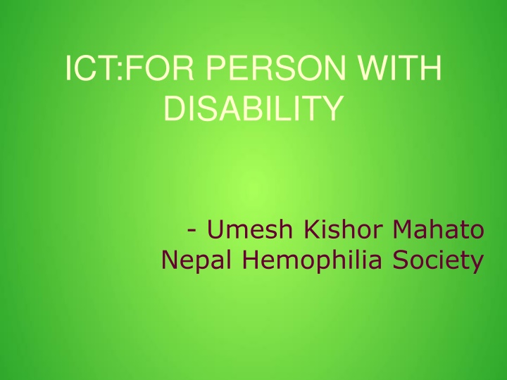 ICT for People with Disability in Nepal