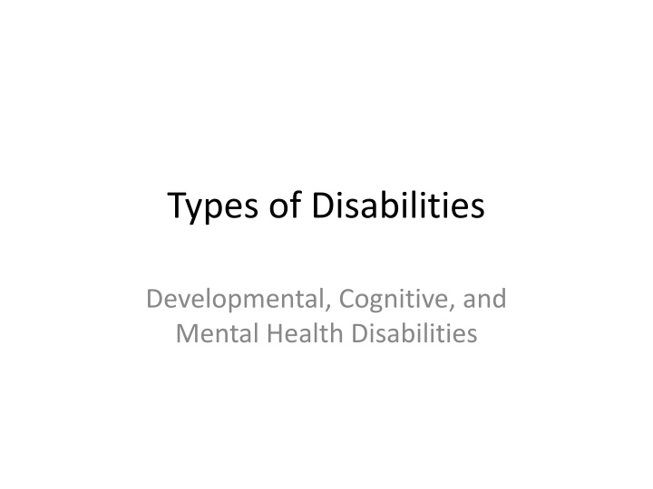 Types of Disabilities