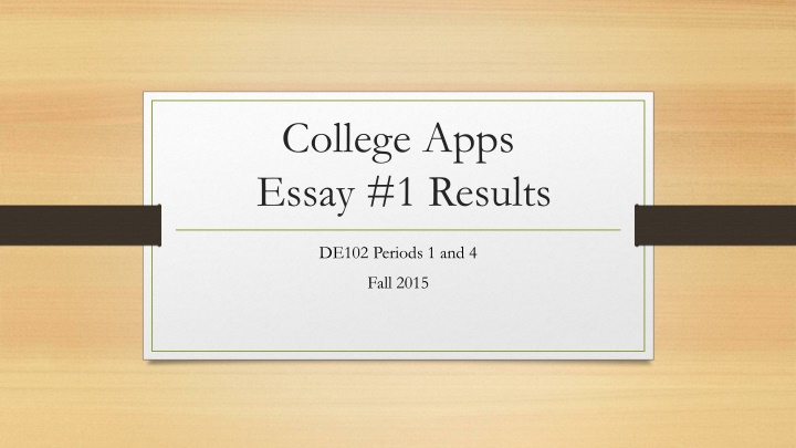 College Apps Essay Results - Fall 2015