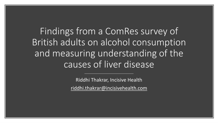 Insights on Alcohol Consumption & Liver Disease Causes among British Adults