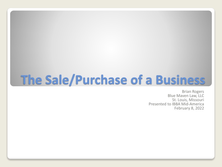 Ways to Structure Business Sale