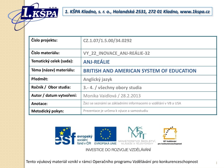 British and American Systems of Education Overview