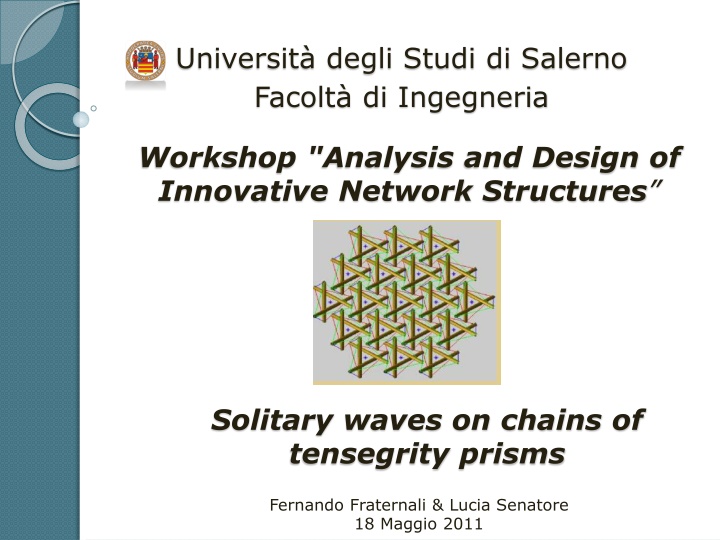Innovative Network Structures and Solitary Waves on Tensegrity Prisms