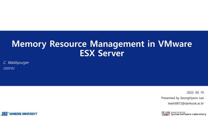 Memory Resource Management in VMware ESX Server