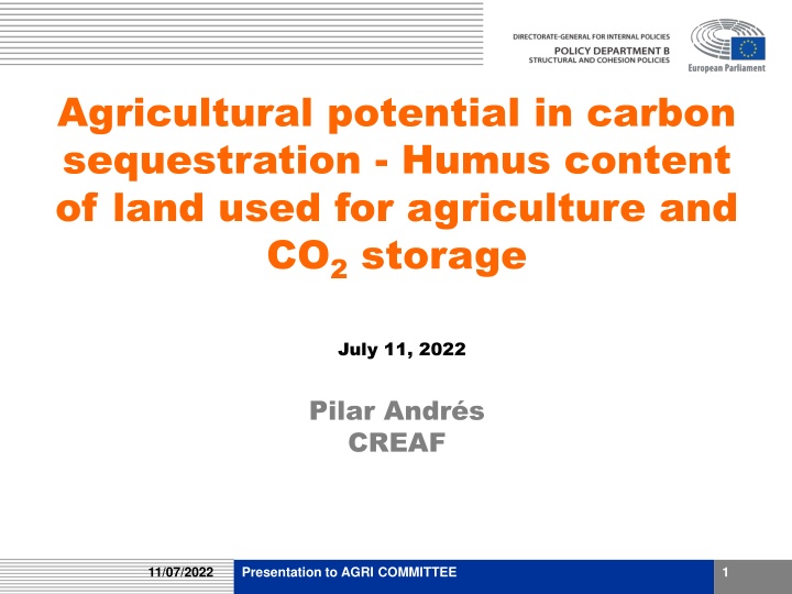 Agricultural Potential in Carbon Sequestration