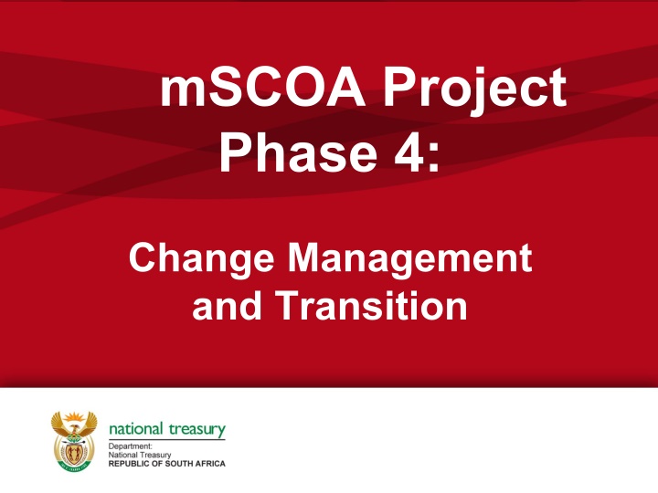 mSCOA Project Phase 4: Change Management and Transition Strategy