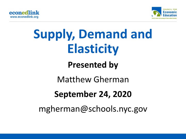 Supply, Demand, and Elasticity: Exploring Market Dynamics