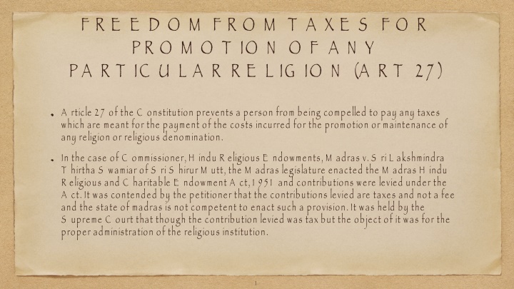 Taxation Laws and Promotion of Religion: Constitutional Insights