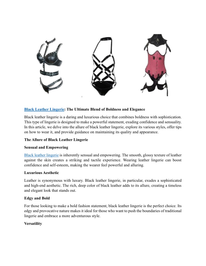 black leather lingerie the ultimate blend n.w