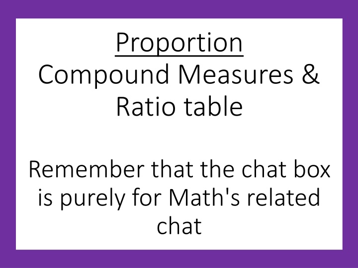 Proportion & Ratio Tables Questions