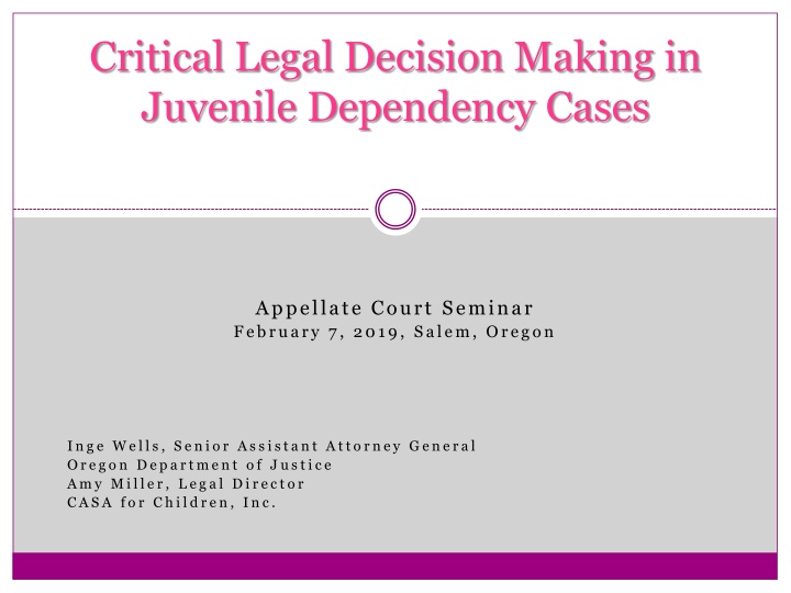 Legal Decision Making in Juvenile Dependency Cases