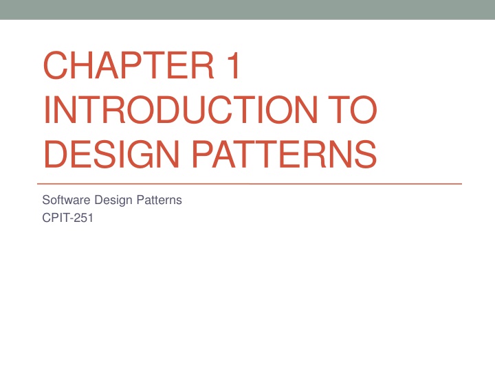 Introduction to Software Design Patterns