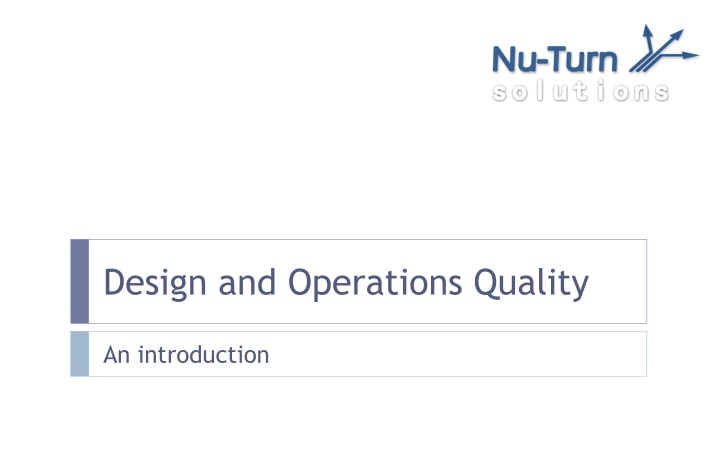 Design and Operations Quality