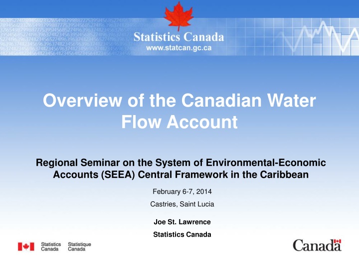 Canadian Water Flow Account Regional Seminar Overview in the Caribbean