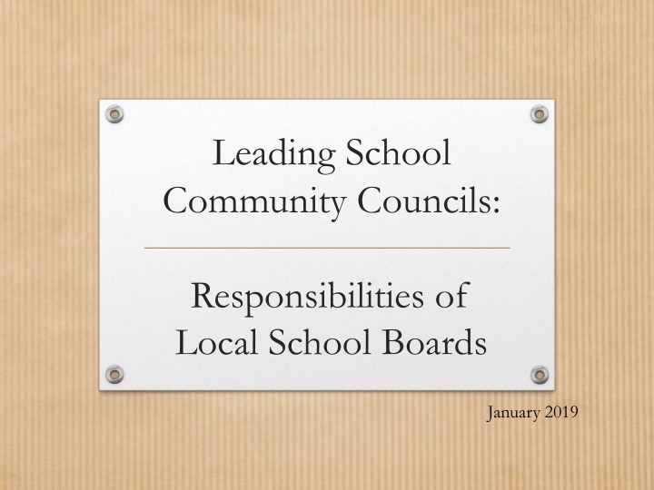 Local School Boards Responsibilities & Utah School Trust Lands