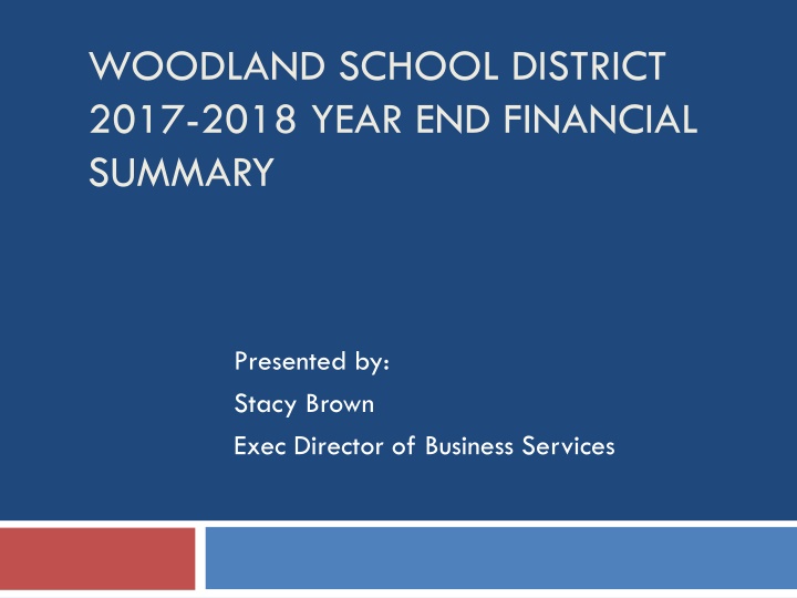 Woodland School District Financial Summary 2017-2018