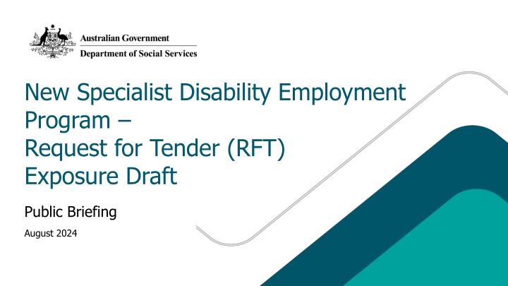 New Specialist Disability Employment Program RFT Public Briefing August 2024