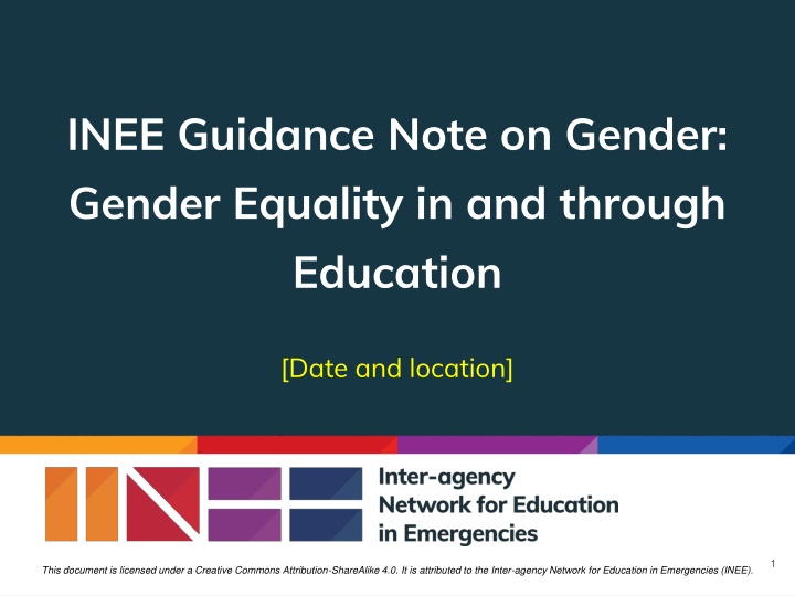 Gender Equality in Education and Emergencies