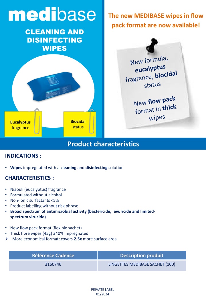 New MEDIBASE Wipes - Cleaning and Disinfecting Solution