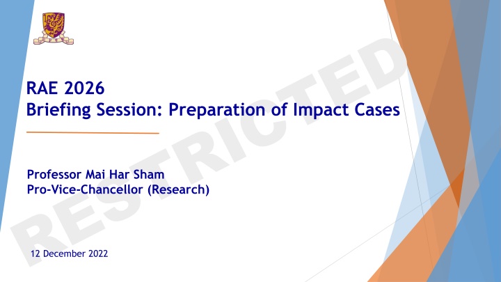 RAE 2026 Briefing Session: Impact Cases Preparation