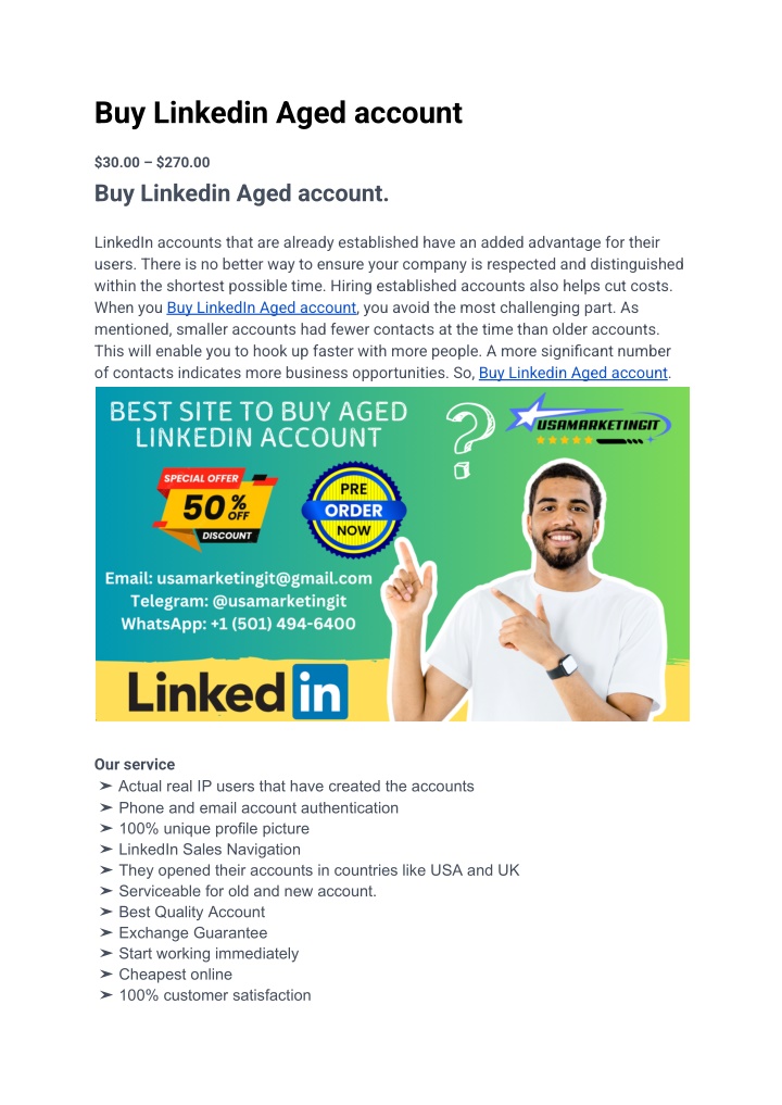 buy linkedin aged account n.w